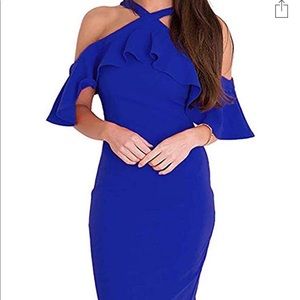 Royal Blue Body Con Dress
